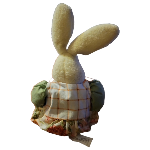 Vtg Stuffed Easter Bunny Rabbit Floral Carrots Ruffles - Picture 4 of 8